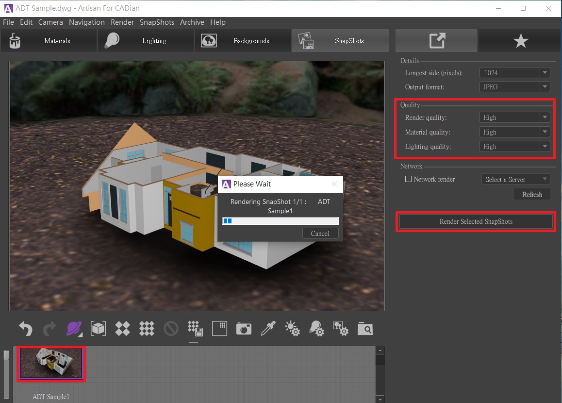 Artisan匯出快照品質