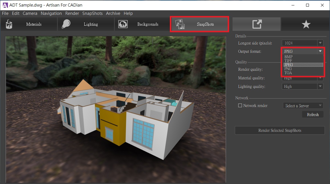 Artisan匯出快照格式